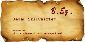 Babay Szilveszter névjegykártya