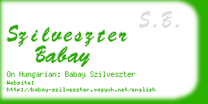 szilveszter babay business card